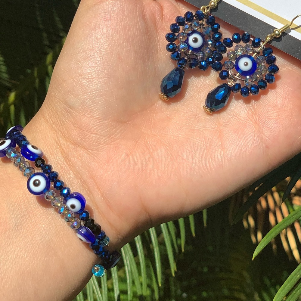 Evil eye earring set